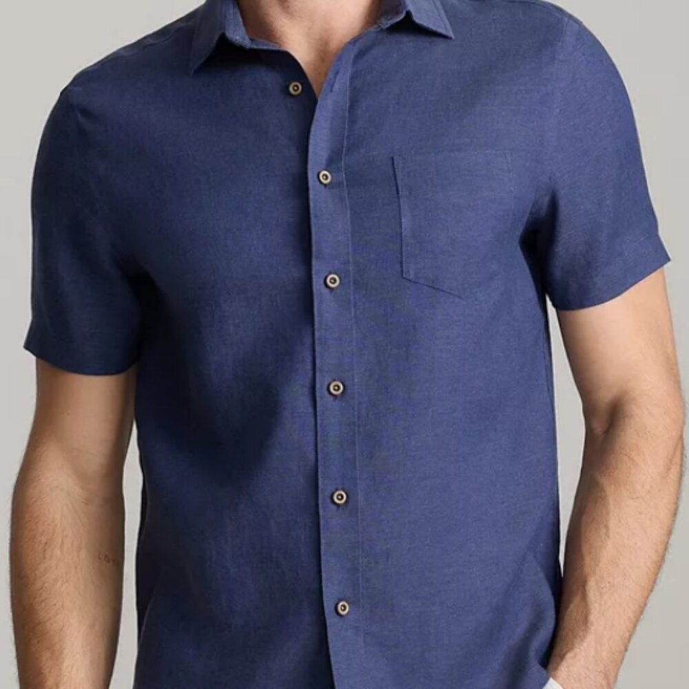 Men's UNTUCKit Cameron Navy Button Down Shirt Sz Large MSRP $100